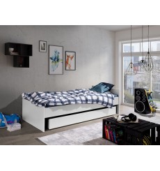 NATALIA cama branca com armazenamento 90x200 cm 