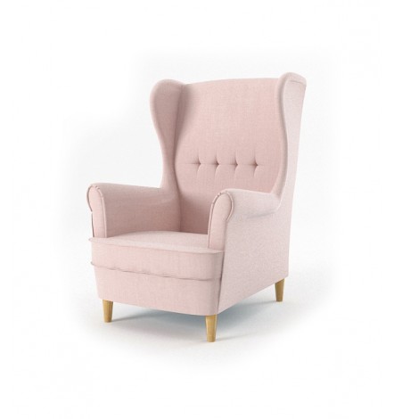 Fauteuil bergère Maxwell rose pâle