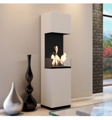 Chimenea de bioetanol en pies SIERRA en blanco 170 cm